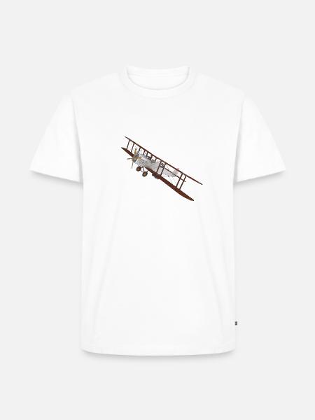 Doppeldecker Flugzeug von 1915 - Männer Premium Bio T-Shirt - Weiß