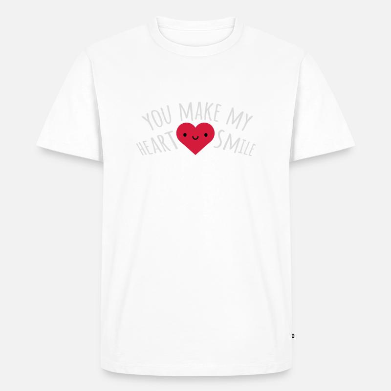 make my heart smile - Männer Premium Bio T-Shirt - Weiß