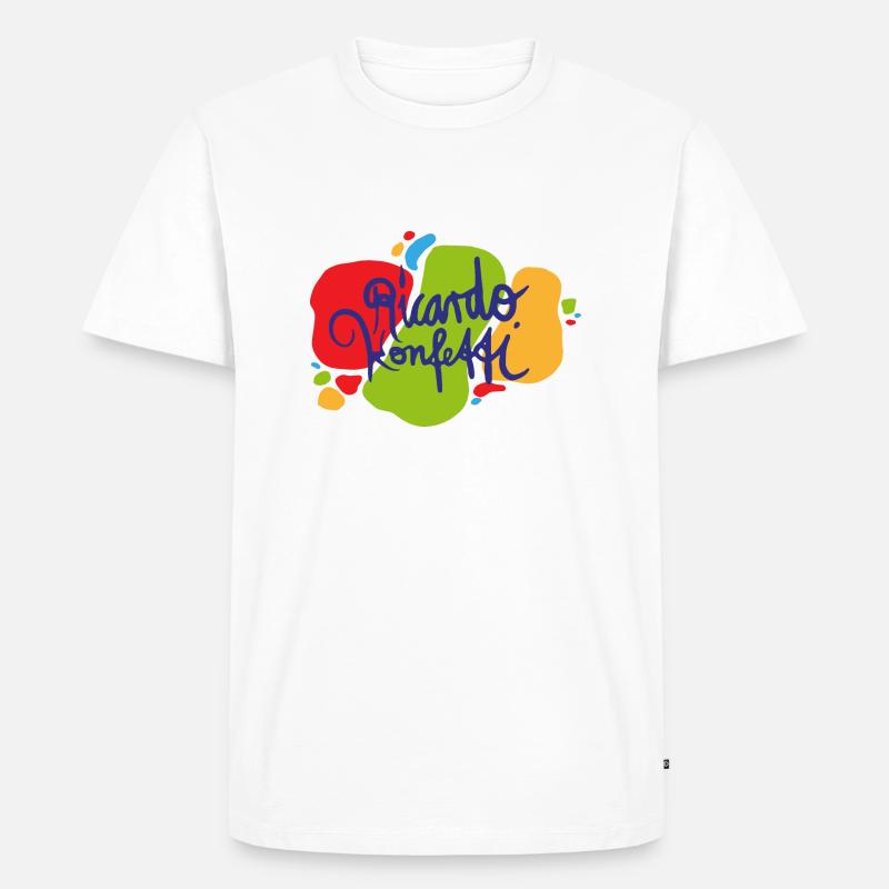 Ricardo Konfetti - Männer Premium Bio T-Shirt - Weiß
