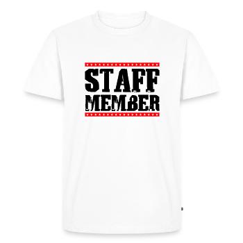 Membre du personnel - T-shirt Premium bio Homme - blanc - Devant - Nico (187cm)