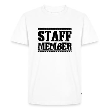 Membre du personnel - T-shirt Premium bio Homme - blanc - Devant - Nico (187cm)