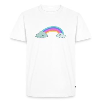 Des nuages mignons et un arc-en-ciel Reteo - T-shirt Premium bio Homme - blanc - Devant - Nico (187cm)