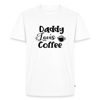 Daddy Loves Coffee - Men's Premium Organic T-Shirt - white - Front - Nico (187cm)