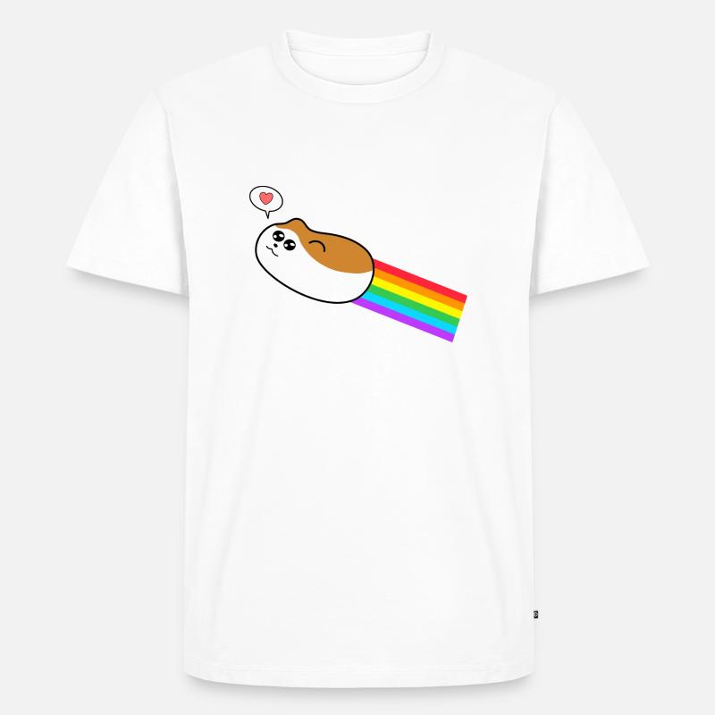 Hamster mit Regenbogen - Männer Premium Bio T-Shirt - Weiß