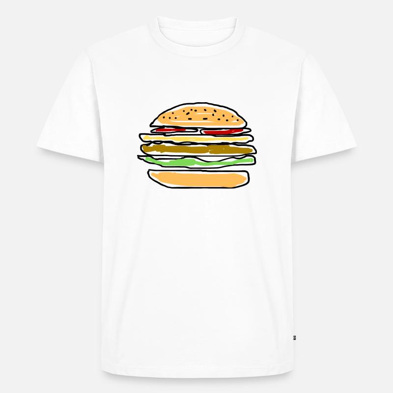 Burger - Männer Premium Bio T-Shirt - Weiß