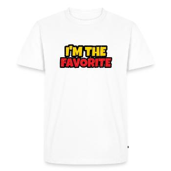 I'm The Favorite - Funny Gift - Men's Premium Organic T-Shirt - white - Front - Nico (187cm)