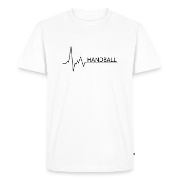 Heartbeat Handball ECG - T-shirt Premium bio Homme - blanc - Devant - Nico (187cm)
