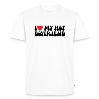 Love my hot friend - Men's Premium Organic T-Shirt - white - Front - Nico (187cm)