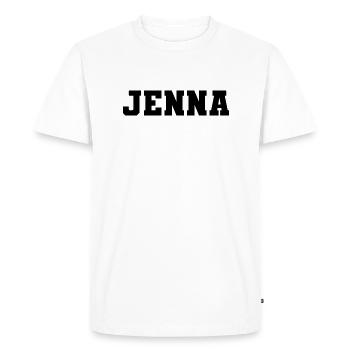 Nom - Jenna - T-shirt Premium bio Homme - blanc - Devant - Nico (187cm)
