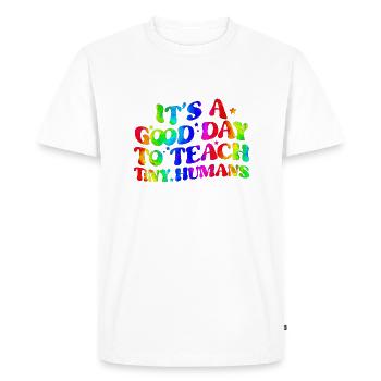 Teacher school elementary school education teacher degree - Men's Premium Organic T-Shirt - white - Front - Nico (187cm)