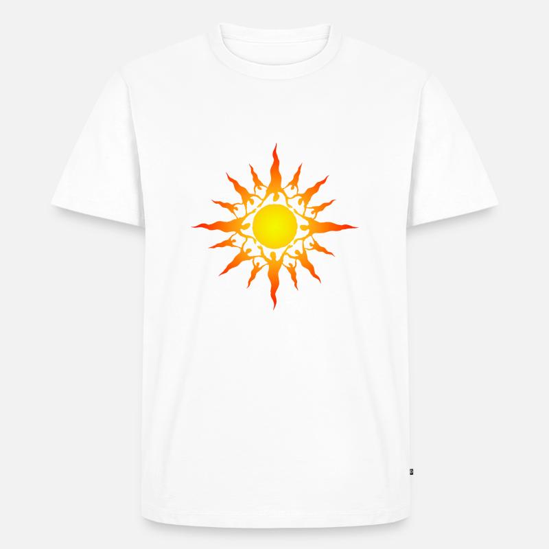 Sonnenanbeter - Männer Premium Bio T-Shirt - Weiß