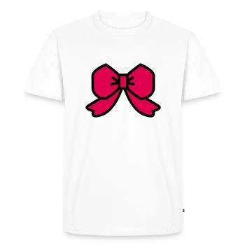 noeud ruban rouge - T-shirt Premium bio Homme - blanc - Devant - Nico (187cm)