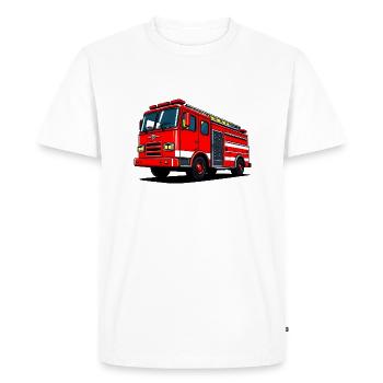 Ready to Roll: Heroic Firetruck in Action - Men's Premium Organic T-Shirt - white - Front - Nico (187cm)