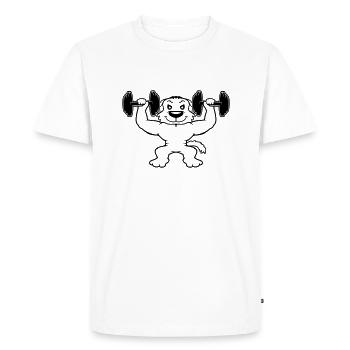 Chien Bodybuilder Muscles forts Gym Haltérophilie - T-shirt Premium bio Homme - blanc - Devant - Nico (187cm)