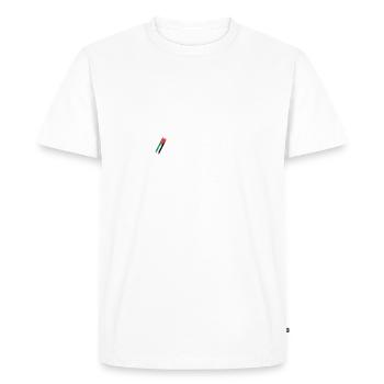 Free palestine text - Men's Premium Organic T-Shirt - white - Front - Nico (187cm)