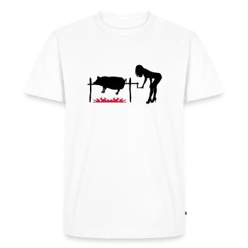 BBQ pork - Men's Premium Organic T-Shirt - white - Front - Nico (187cm)