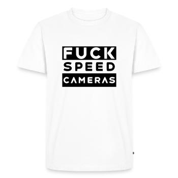 FUCK SPEED CAMERAS / BLITZER - T-shirt Premium bio Homme - blanc - Devant - Nico (187cm)