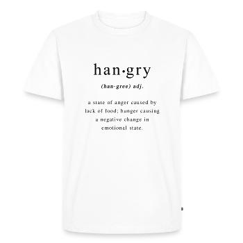 Hangry faim cadeau alimentaire en colère - T-shirt Premium bio Homme - blanc - Devant - Nico (187cm)