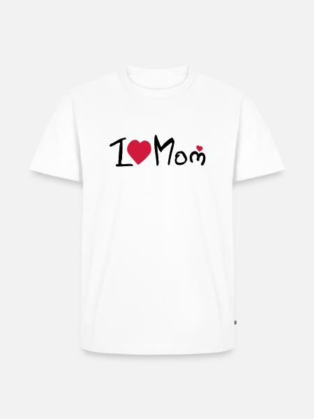 I heart Mom - Männer Premium Bio T-Shirt - Weiß