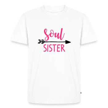 Soul Sister Left - Men's Premium Organic T-Shirt - white - Front - Nico (187cm)