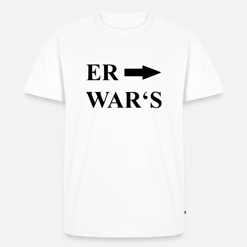 Spruch er wars - Männer Premium Bio T-Shirt - Weiß
