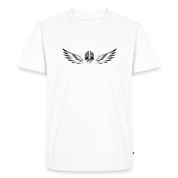 Crâne avec des ailes - T-shirt Premium bio Homme - blanc - Devant - Nico (187cm)