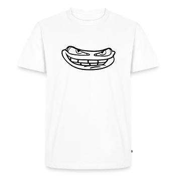 visage tête mal meme sourire drôle comique comique - T-shirt Premium bio Homme - blanc - Devant - Nico (187cm)