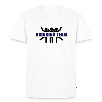 drinking_team__f2 - T-shirt Premium bio Homme - blanc - Devant - Nico (187cm)