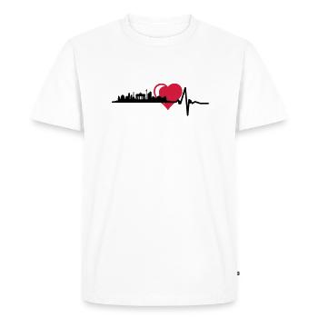 Berlin horizon impulsion cardiaque central - T-shirt Premium bio Homme - blanc - Devant - Nico (187cm)