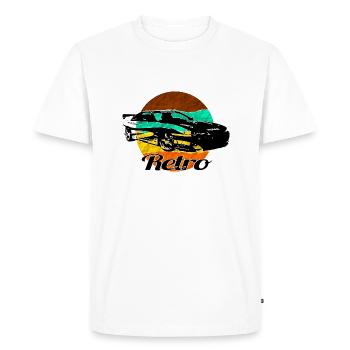 Retro Car Auto - T-shirt Premium bio Homme - blanc - Devant - Nico (187cm)