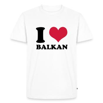 J'aime les Balkans - T-shirt Premium bio Homme - blanc - Devant - Nico (187cm)