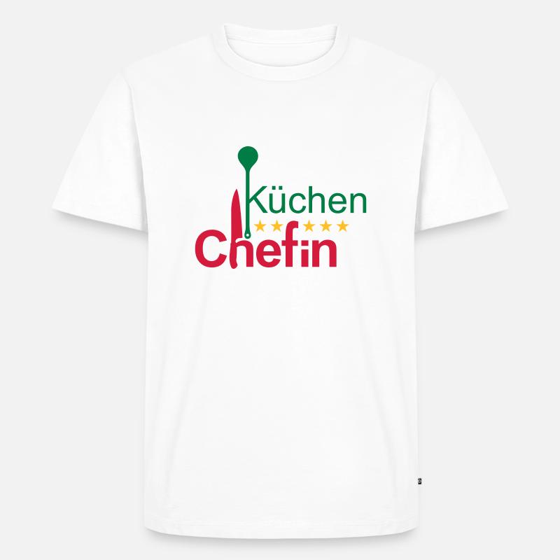 Küchenchefin - Männer Premium Bio T-Shirt - Weiß