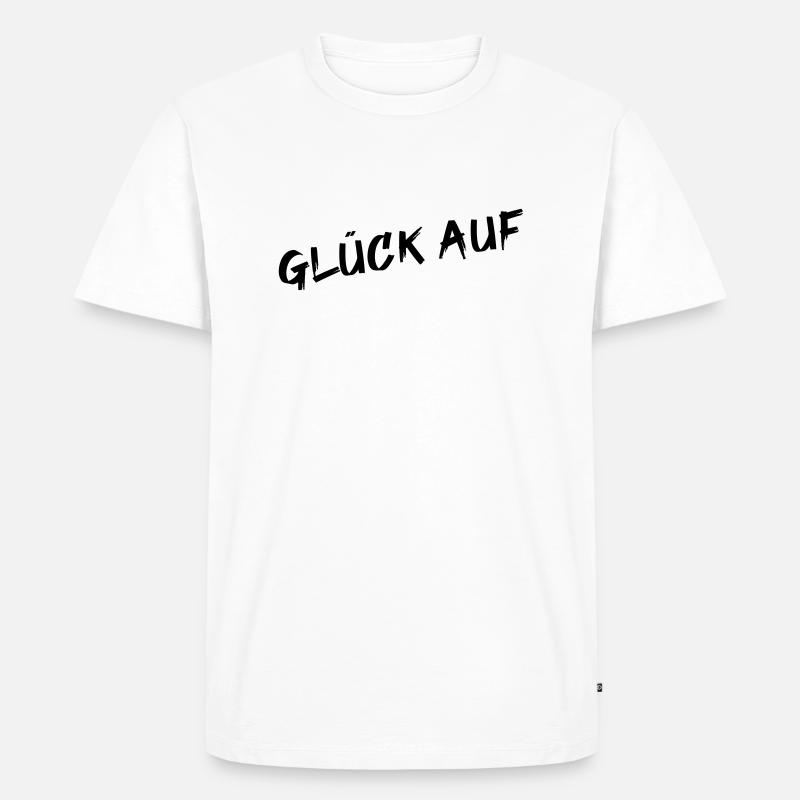 Glück auf - Männer Premium Bio T-Shirt - Weiß