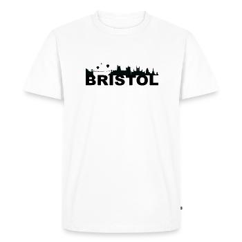 Bristol England capital skyline UK - T-shirt Premium bio Homme - blanc - Devant - Nico (187cm)