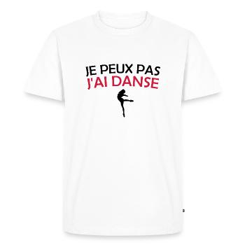 je peux pas j'ai danse - T-shirt Premium bio Homme - blanc - Devant - Nico (187cm)