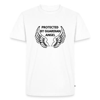 Protégé par Ange Gardien - T-shirt Premium bio Homme - blanc - Devant - Nico (187cm)