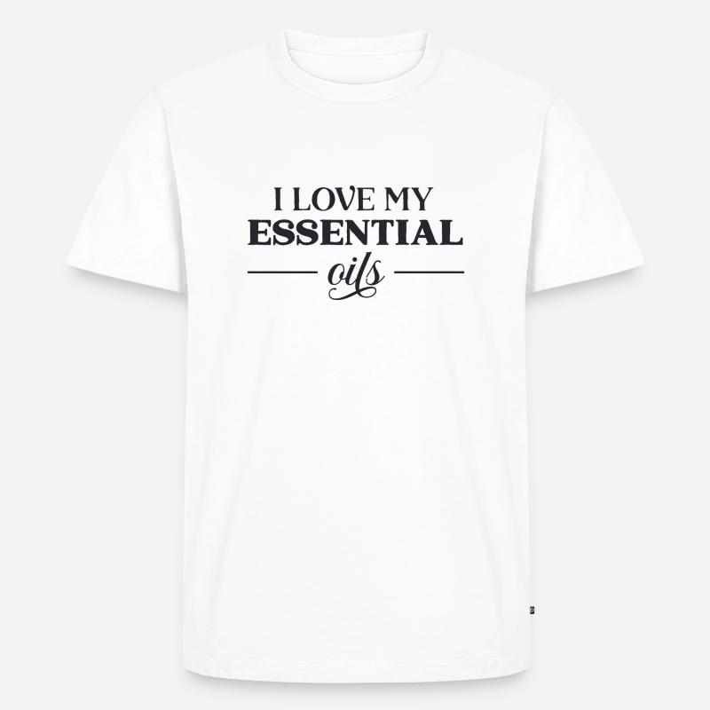 Ich liebe meine ätherischen Öle - Männer Premium Bio T-Shirt - Weiß