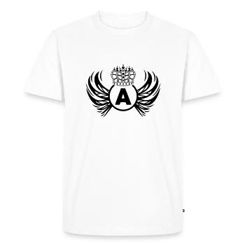 coat of arms A - Men's Premium Organic T-Shirt - white - Front - Nico (187cm)