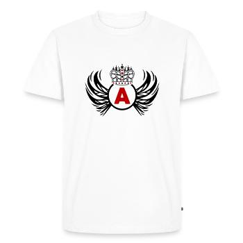 coat of arms A - Men's Premium Organic T-Shirt - white - Front - Nico (187cm)