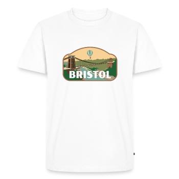 Bristol - Men's Premium Organic T-Shirt - white - Front - Nico (187cm)