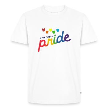 vivre avec Pride - T-shirt Premium bio Homme - blanc - Devant - Nico (187cm)