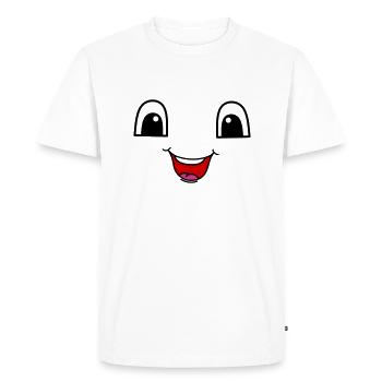 Visage mignon avec un sourire heureux - T-shirt Premium bio Homme - blanc - Devant - Nico (187cm)