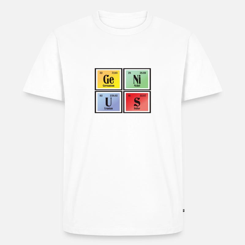 Genius | Periodensystem der Elemente - Männer Premium Bio T-Shirt - Weiß