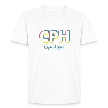 Copenhague - CPH - Copenhague - Dänemark - Danemark - T-shirt Premium bio Homme - blanc - Devant - Nico (187cm)
