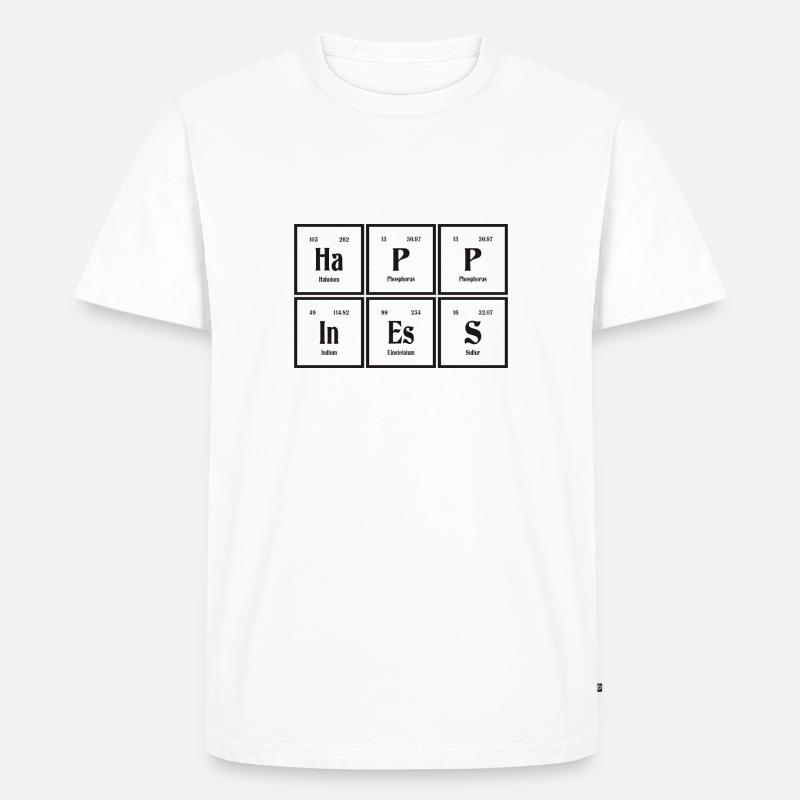 Glück | Periodensystem der Elemente - Männer Premium Bio T-Shirt - Weiß