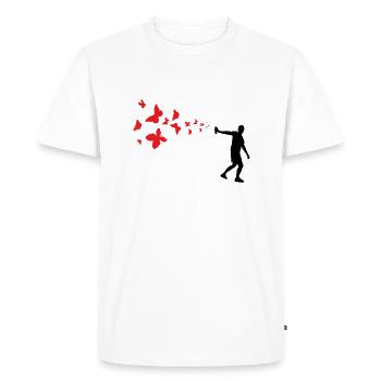Spray Schmetterling Street Art - Männer Premium Bio T-Shirt - Weiß - Vorne - Nico (187cm)