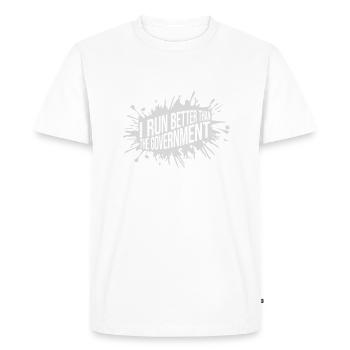 mieux fonctionner que le gouvernement - T-shirt Premium bio Homme - blanc - Devant - Nico (187cm)