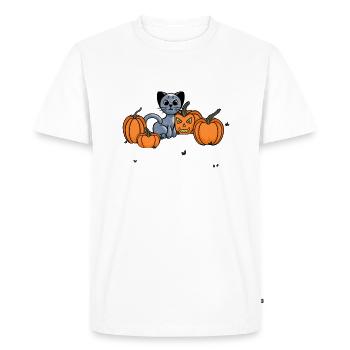 Chat de minuit - T-shirt Premium bio Homme - blanc - Devant - Nico (187cm)