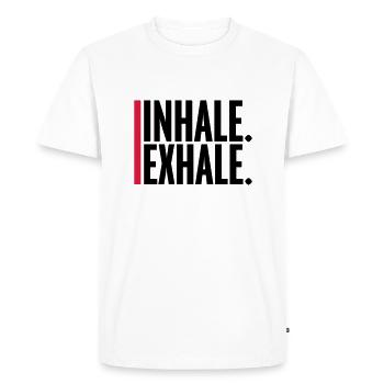 Inspirez expirez Yoga citation - T-shirt Premium bio Homme - blanc - Devant - Nico (187cm)