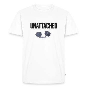 unattached menottes cadeau célibataire - T-shirt Premium bio Homme - blanc - Devant - Nico (187cm)